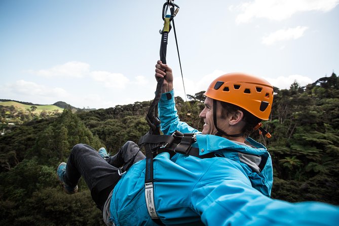 Adventurous Zipline Tour in Coromandel - Getting fitted with safety gear