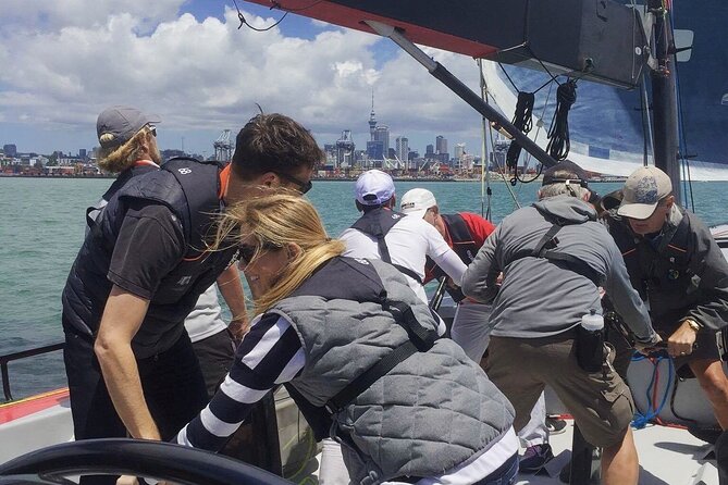 America's Cup Sailing on Auckland's Waitemata Harbour - Starting at Quay Street and meeting the crew