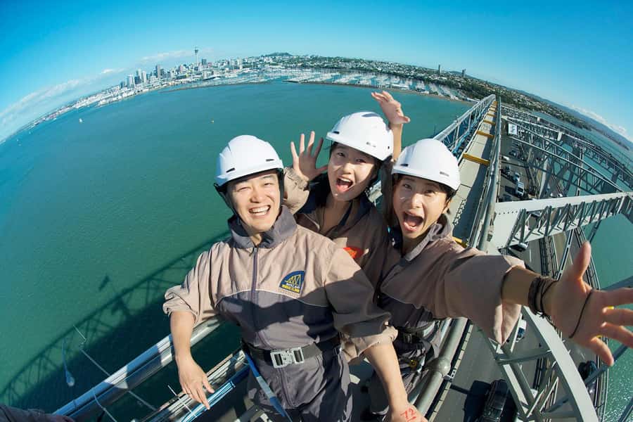 Auckland Harbor Bridge: Bridge Climb - Starting at the bridge base