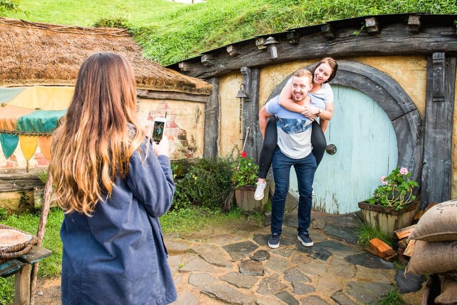 Auckland: Hobbiton Movie Set Tour with Lunch - The Party Marquee buffet lunch