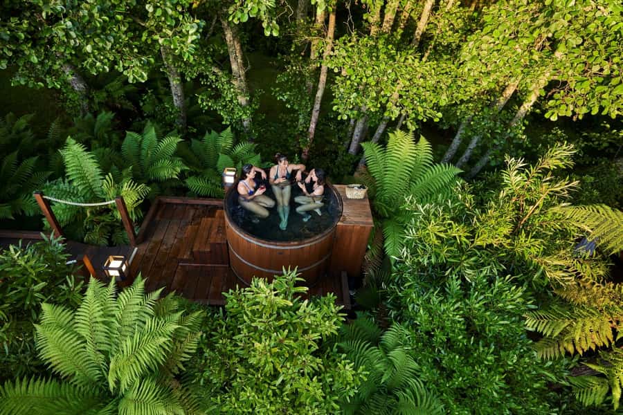 Auckland: Rotorua Highlights w Redwoods Treewalk & Hot Tubs - One peaceful hour at Secret Spot Hot Tubs