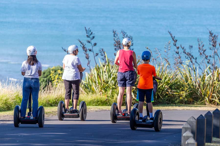 Auckland: Segway to North Head Volcano Summit - Walking into the tunnels and gun emplacements