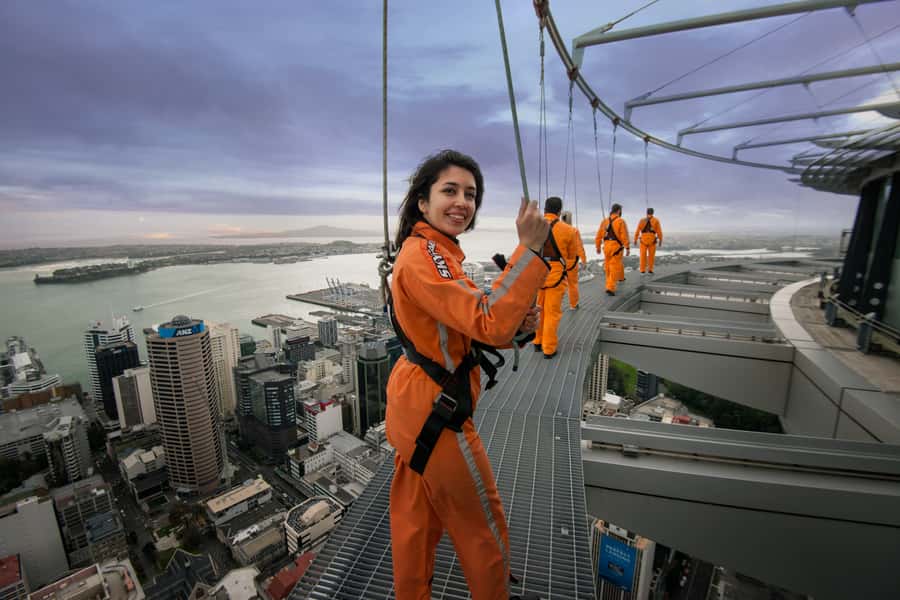 Auckland: Sky Tower SkyWalk - 192m High Edge Walk - Views over Auckland and the Hauraki Gulf