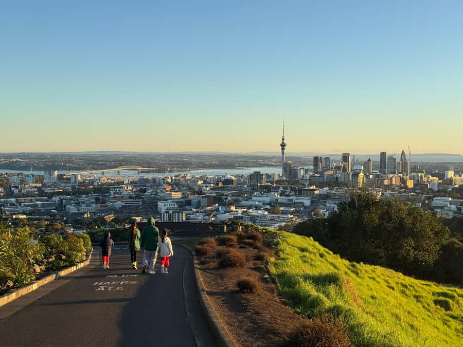 Auckland Sunrise Tour: Mount Eden Summit & Morning Views - Reaching the summit of Mount Eden