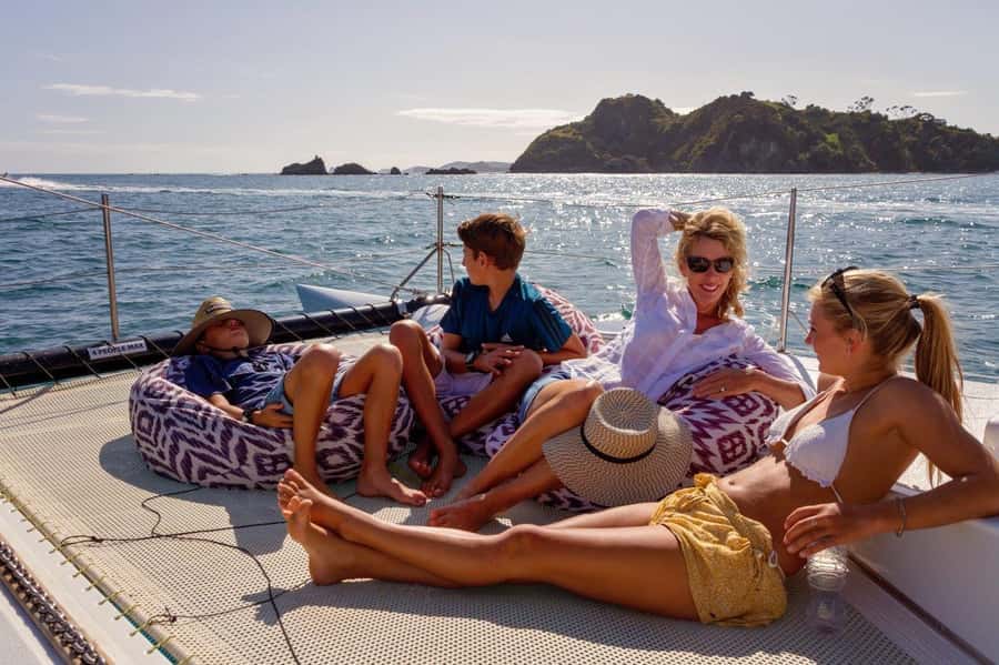 Bay of Islands 2-Hour Sundowner Evening Sailing Cruise - Beanbags, drinks, and the changing evening temperature