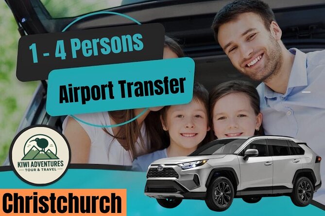 Christchurch INTL Airport Car Transfer to City max 4 persons - Key details before you book
