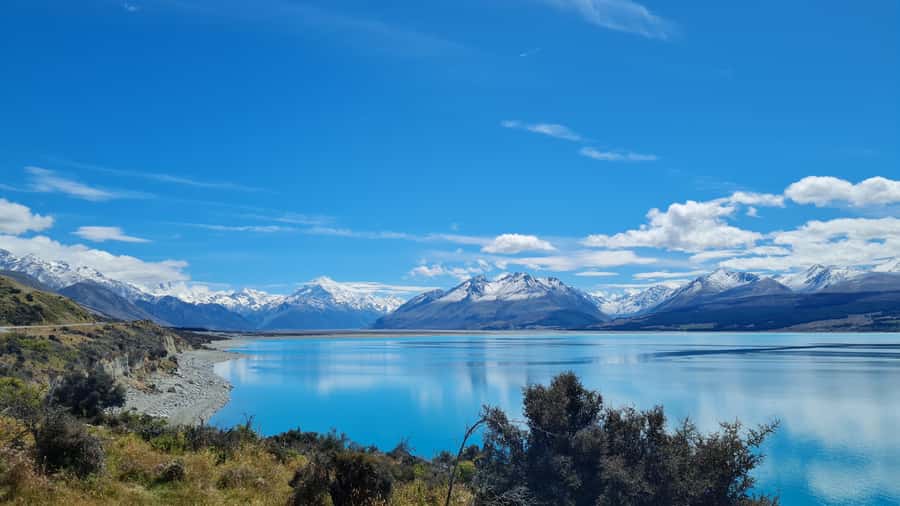 Christchurch: to Queenstown via Mt Cook 1 Way Tour - Lake Pukaki, glacial blue and Mount Cook views