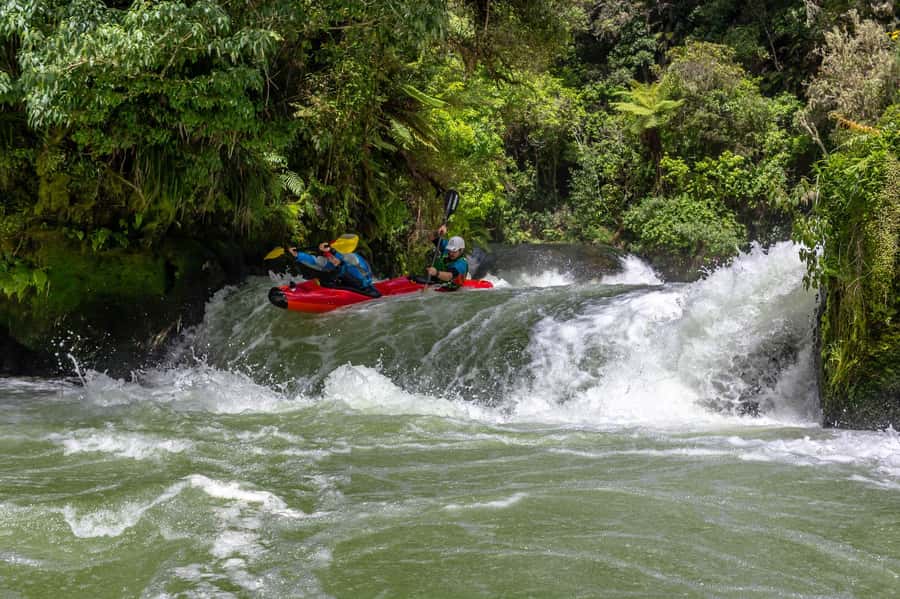 Epic Tandem Kayak Tour down the Kaituna River Waterfalls - Getting ready for 14 rapids and three waterfalls