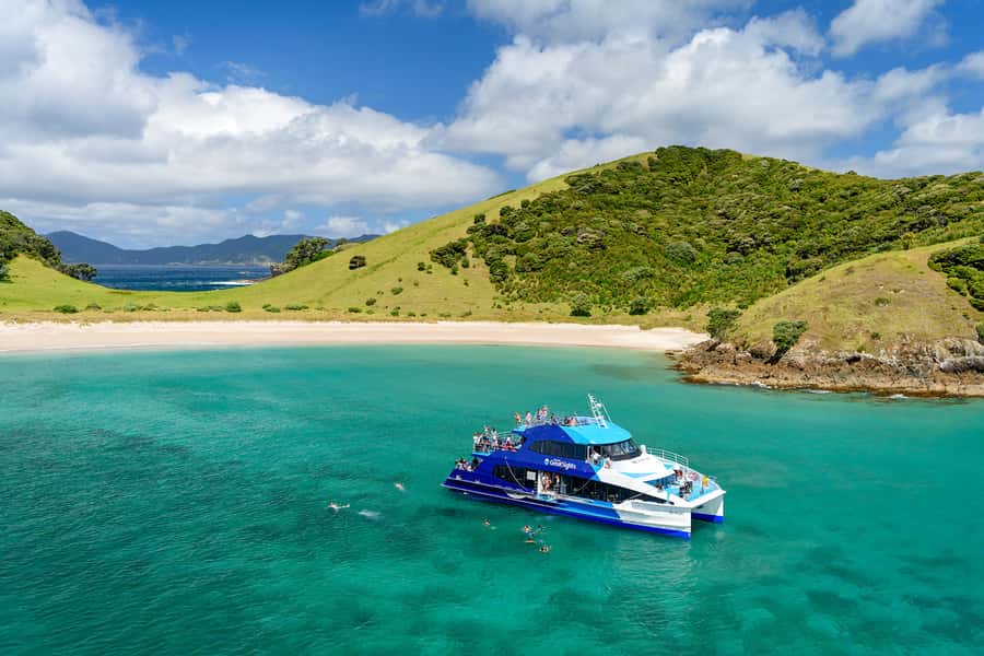 From Paihia: Full-Day Bay of Islands Cruise - The morning run toward Cape Brett