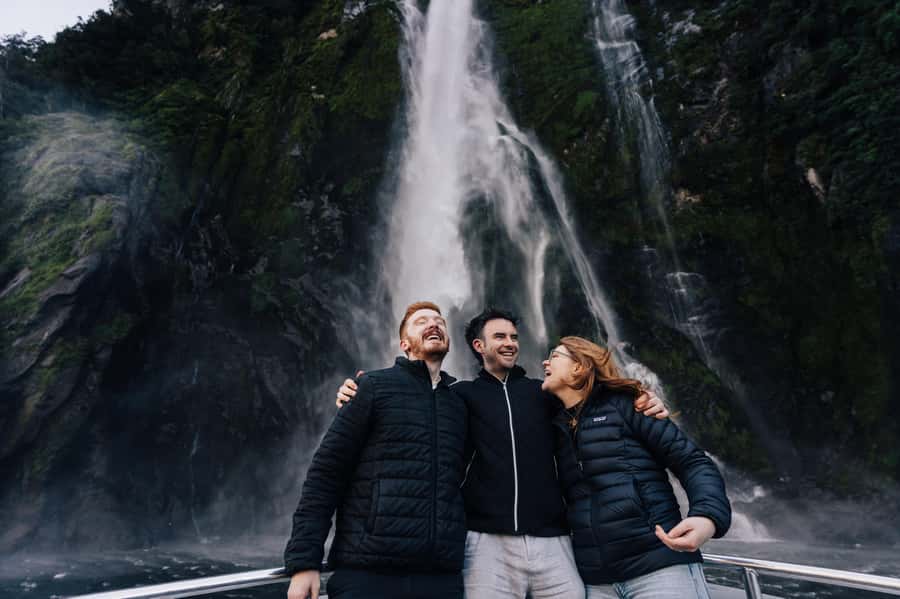 From Queenstown: Milford Sound Full-Day Trip by Plane & Boat - Cruising past Mitre Peak and the waterfalls