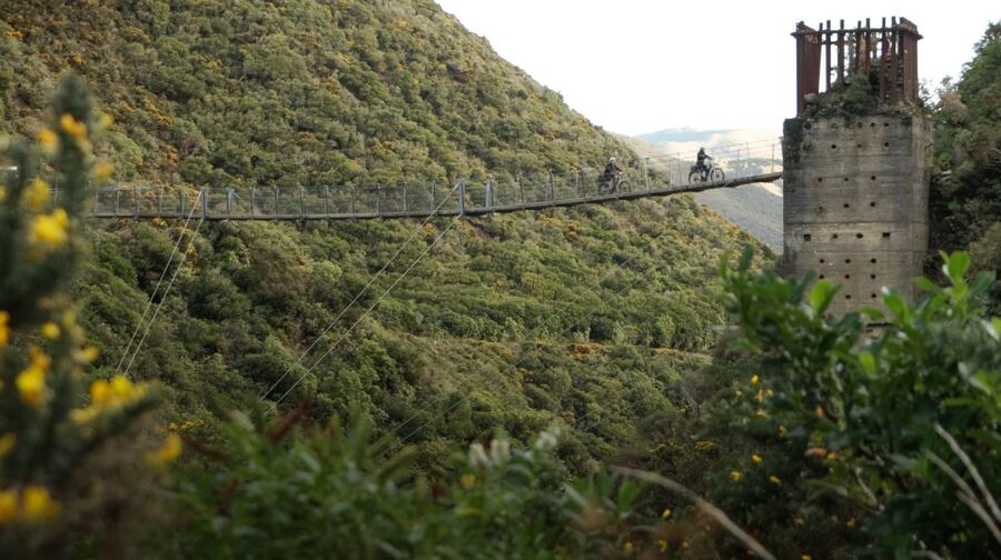 From Wellington: Remutaka Rail Trail eBike Tour - Headlights on inside the old railway tunnels