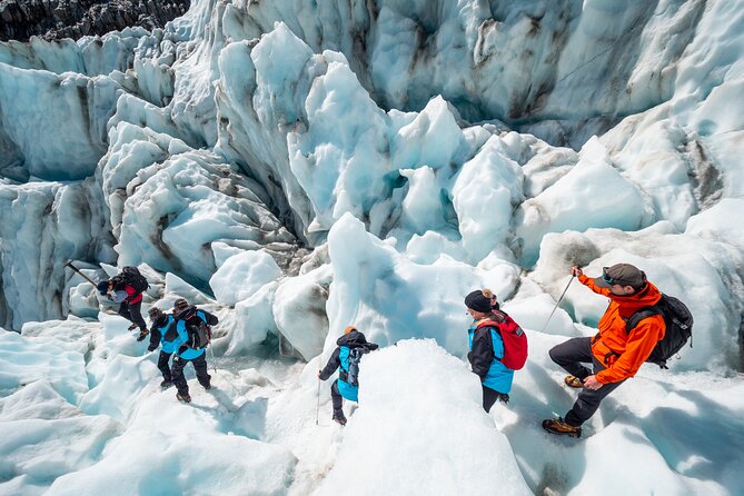 Heli Hike Fox Glacier - Ice caves, crevasses, and blue details