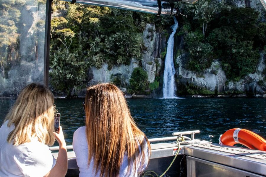 Kinloch: Lake Taupo Catamaran Cruise with Paddleboarding - Swimming, paddleboarding, and the secluded beach