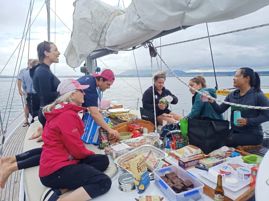 Lake Taupo: Classical Sailing to the Māori Rock Carvings - A swim in Lake Taupō