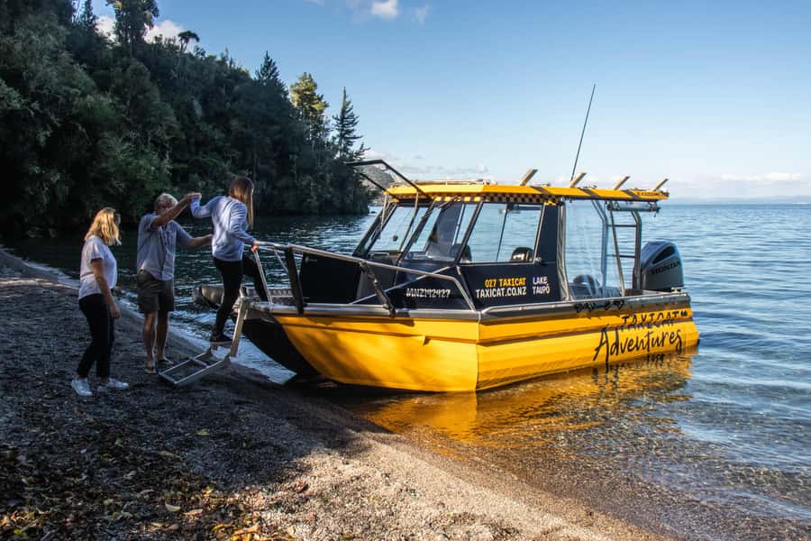 Lake Taupo Explorer Sightseeing Cruise with seasonal swim - Ravines, Escape Cave, and Karangahape Cliffs