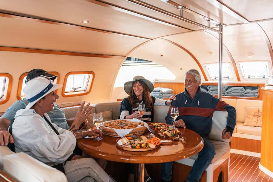 Lake Taupo: Luxury Sailing Catamaran to Māori Rock Carvings - Drinks, snacks, and the return to shore