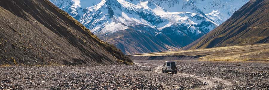 Lake Tekapo Scenic 4WD Cass Valley Wilderness Tour - Following the river through mountain walls
