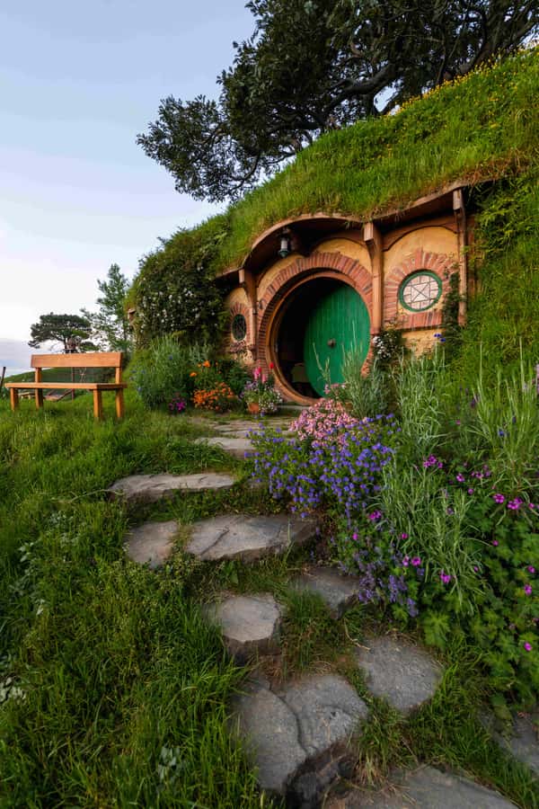 Magical Hobbiton & Waitomo Caves Small Group from Auckland - Hobbiton Movie Set: 44 hobbit holes across 12 acres