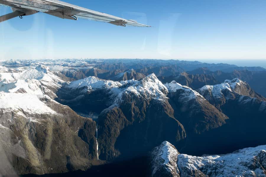 Milford Sound & Big 5 Glaciers Scenic Flight from Queenstown - Milford Sound from above