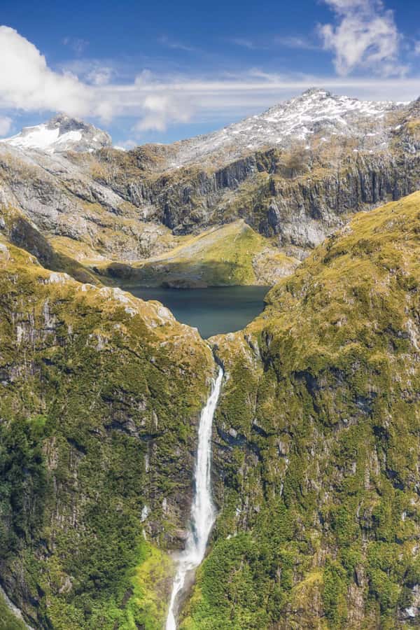Milford Sound: Glacier and Waterfall Helicopter Experience - First views: Mitre Peak, Bowen Falls, and Milford Sound
