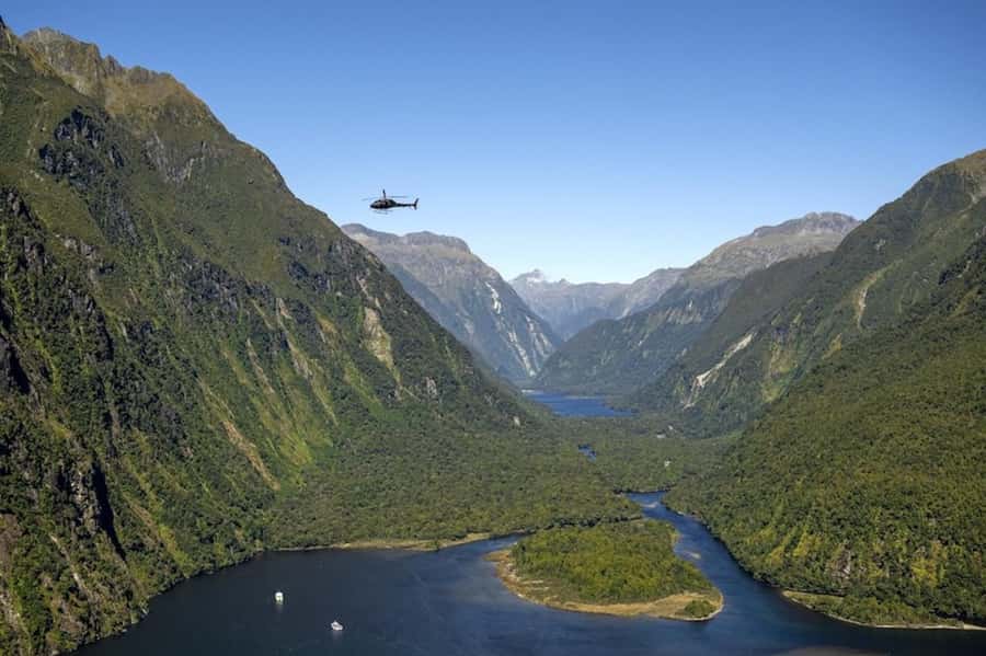Milford Sound Heli-Cruise-Heli | 4.5hr Scenic Experience - Leaving Queenstown by helicopter