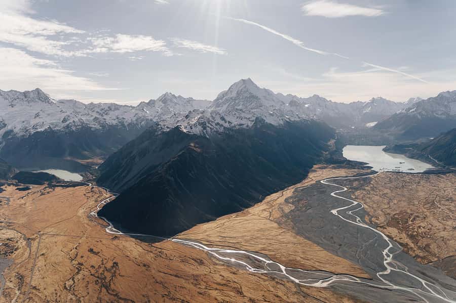 Mount Cook: Mountains High 40 minute Flight - Returning over the Burnett Mountains and Mackenzie Basin