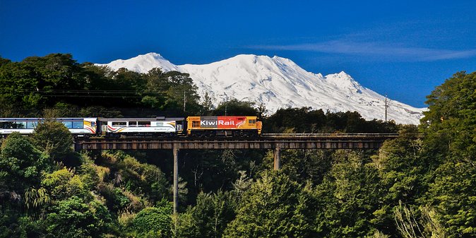 Northern Explorer Train Journey from Auckland to Wellington - The Raurimu Spiral and river gorges