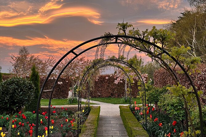 Oasis Cottage Gardens and Floristry Studio in Oxford, NZ - The Blue Garden and its seasonal flower beds