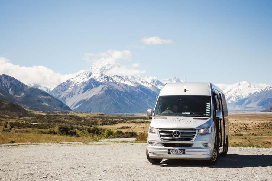 Queenstown: Small Group Mt Cook Day Tour - Twizel and Lake Pukaki set up Aoraki