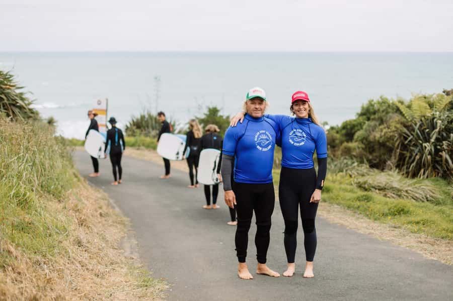 Raglan: Group Surf Lesson - Getting fitted with a wetsuit and board