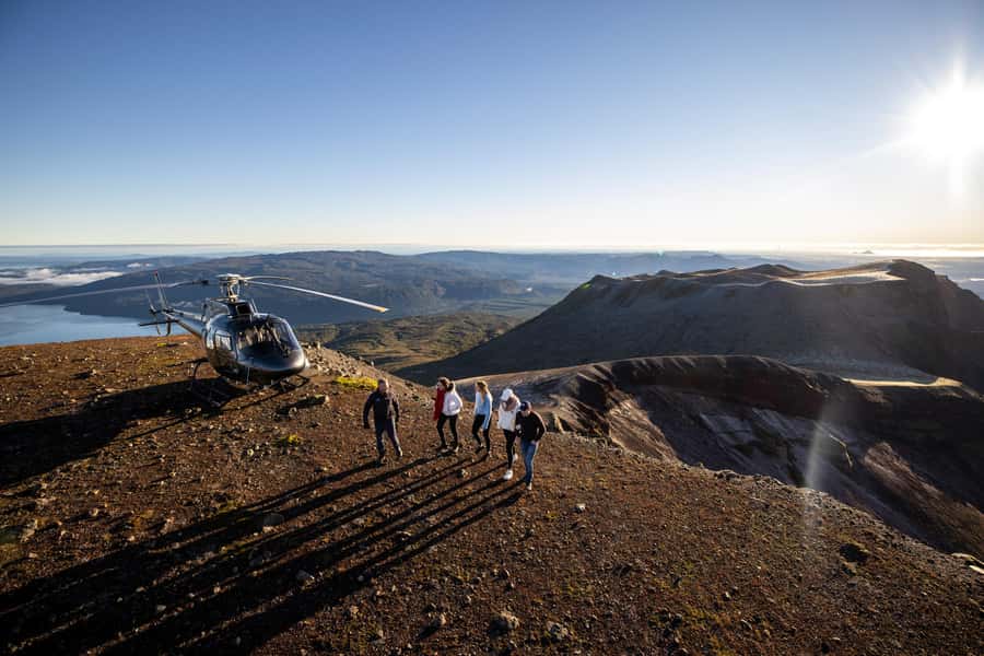 Rotorua: Helicopter Flight and Guided Walk on Mt Tarawera - The return flight over Rotorua District