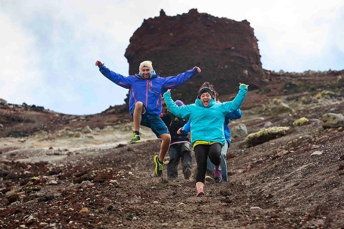Rotorua Hiking: Mt Tarawera Guided Volcanic Crater Experience - Reaching the rim and looking across the crater