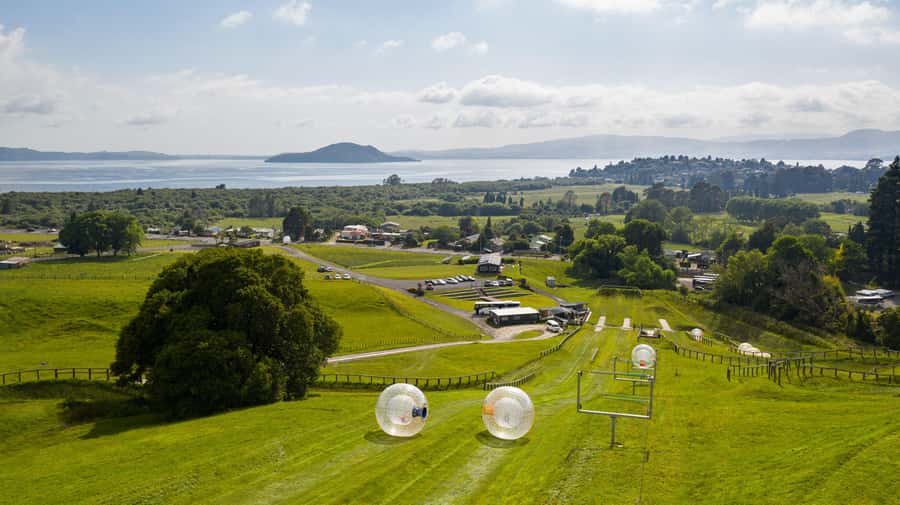 Rotorua: ZORB Inflatable Ball Rides - The Sidewinder track adds the real personality