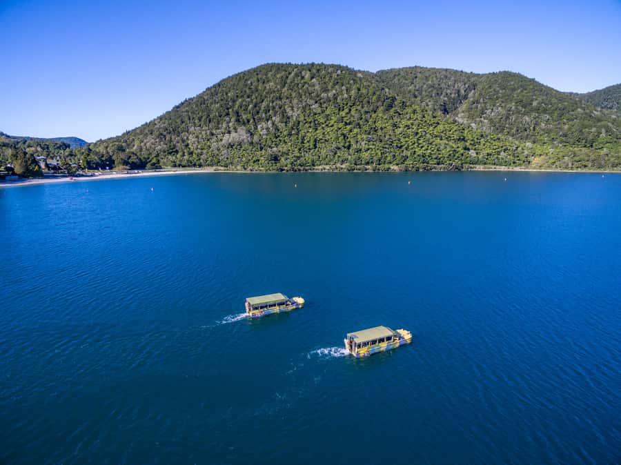 Tarawera and Lakes 2-Hour Duck Eco Tour - The final splashdown at Tikitapu, the Blue Lake