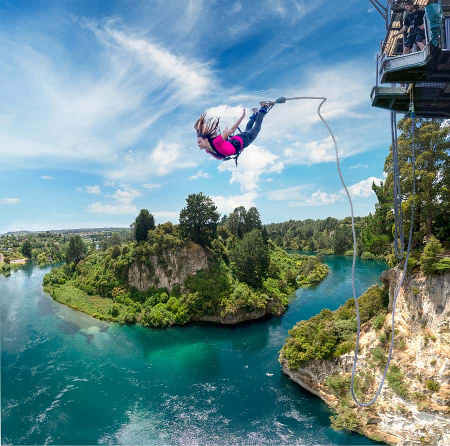 Taupō: AJ Hackett Taupō Bungy - NZ's Highest Water Touch! - What Makes This Taupō Bungy Different