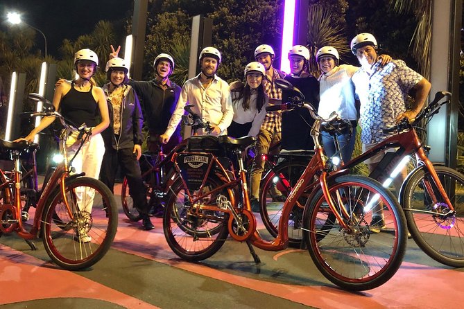 The City Lights: a unique electric bike tour of Auckland by night! - The pink lights of Te Ara I Whiti