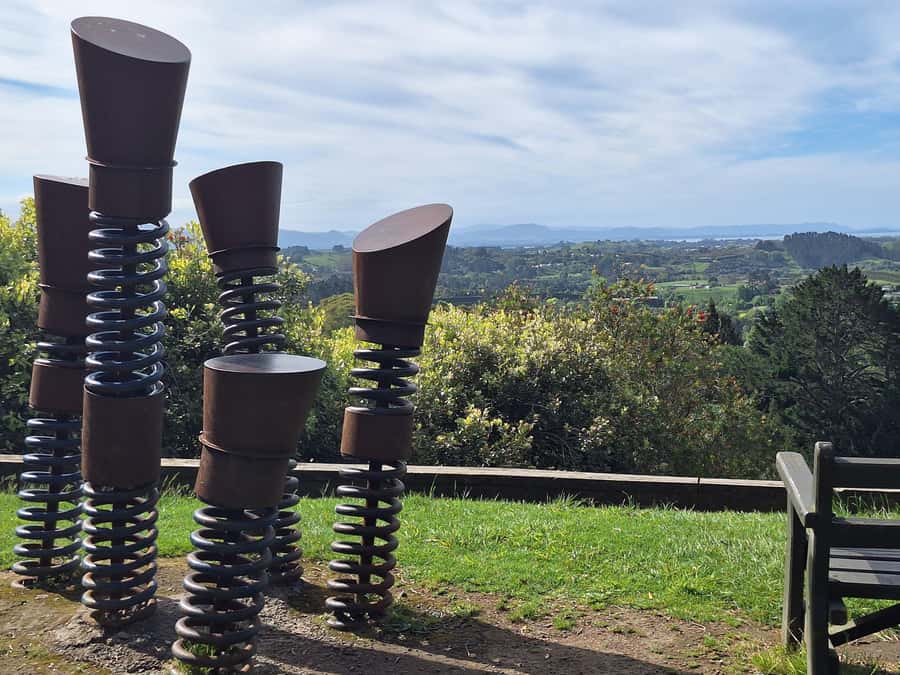 Tour of the Bay, Te Puna Sculpture Park and Historic Village - Minden Lookout and the full sweep of the bay