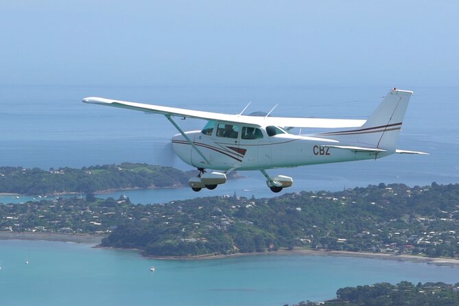 Waiheke Island - Fly and Dine (from North Shore Airport) - The Cessna view across Auckland and the gulf