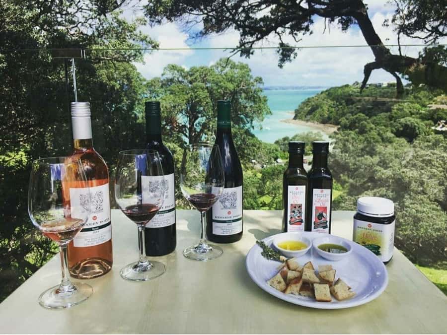 Waiheke Island Gourmet Food and Wine Tour with Lunch - First tastings: wine with local produce