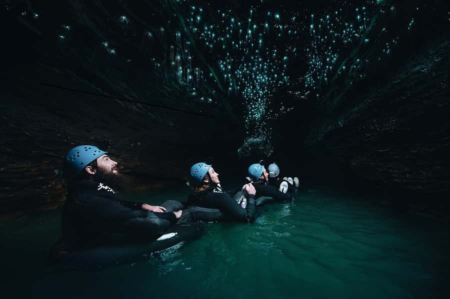Waitomo Caves: Labyrinth Black Water Rafting Experience - Entering Ruakuri Cave on foot