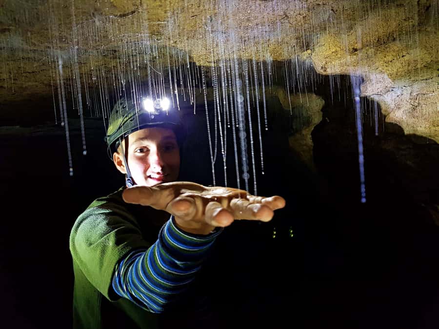 Waitomo: Guided Eco-Cave Tour - How Ash affects the experience